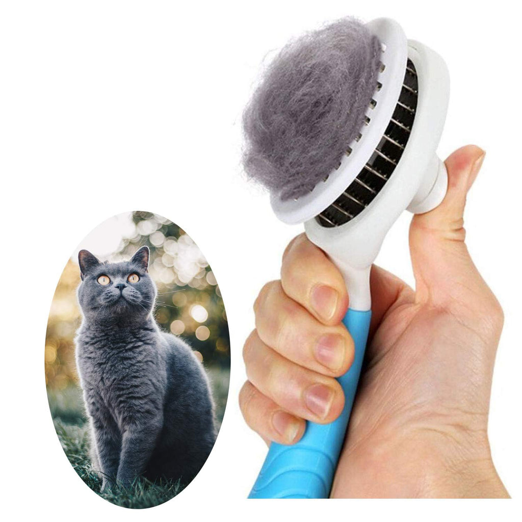 Self-Cleaning Pet Slicker Brush for Dogs and Cats, Grooming and Deshedding Tool