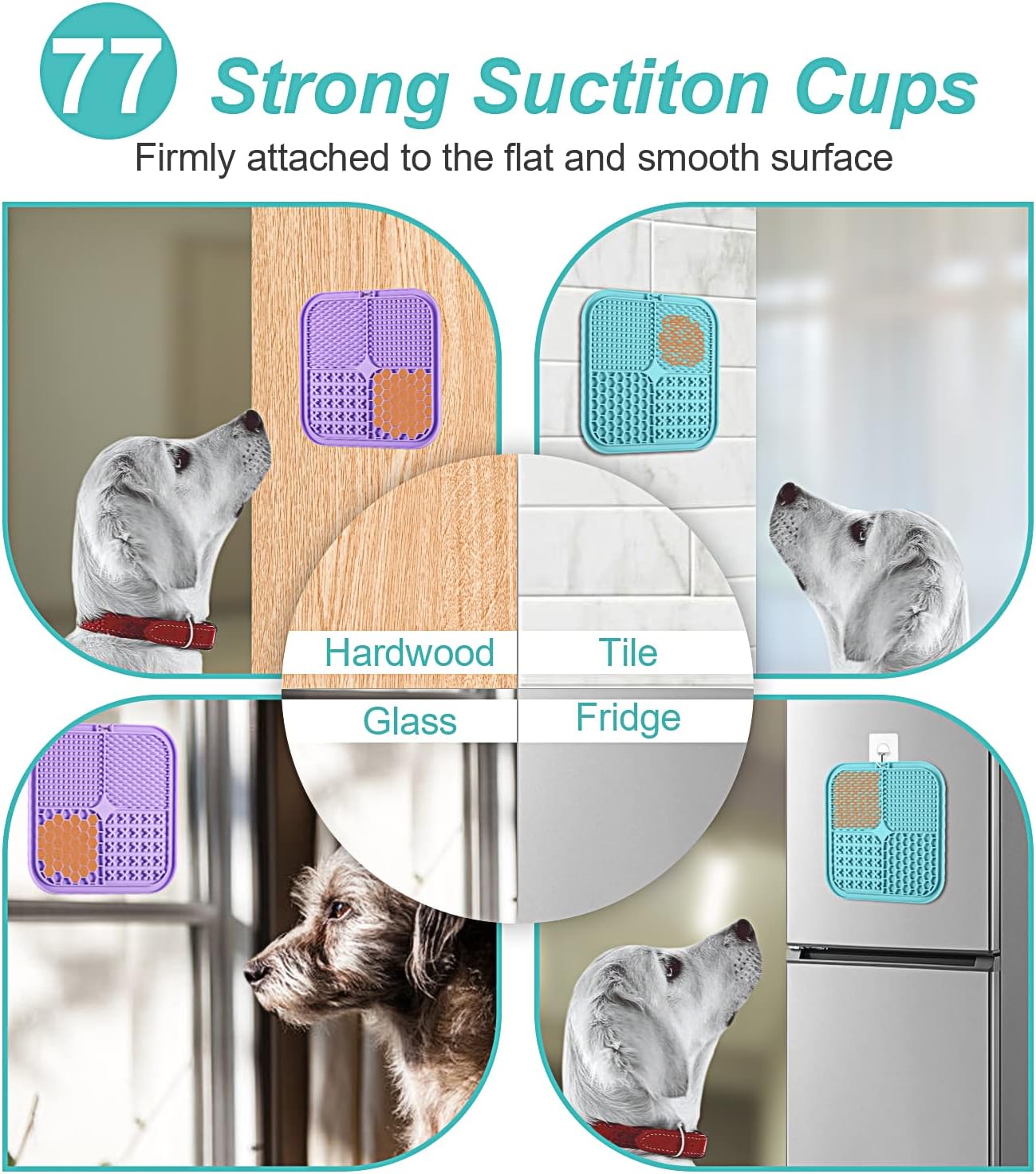 Silicone Pet Lick Mat for Dogs and Cats, Slow Feeding Treat Mat with Suction Cups