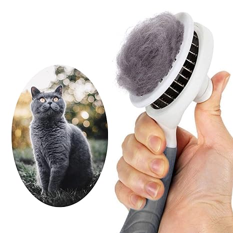 Self-Cleaning Pet Slicker Brush for Dogs and Cats, Grooming and Deshedding Tool