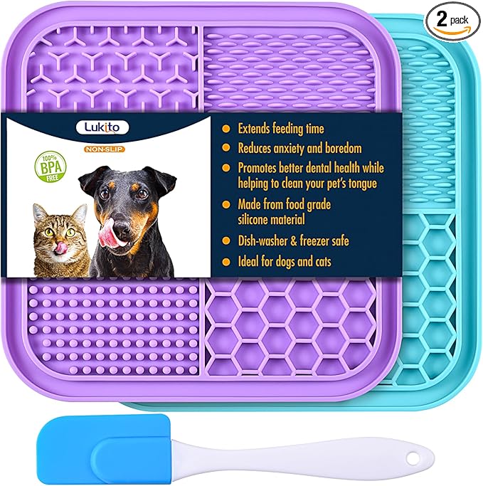 Silicone Pet Lick Mat for Dogs and Cats, Slow Feeding Treat Mat with Suction Cups
