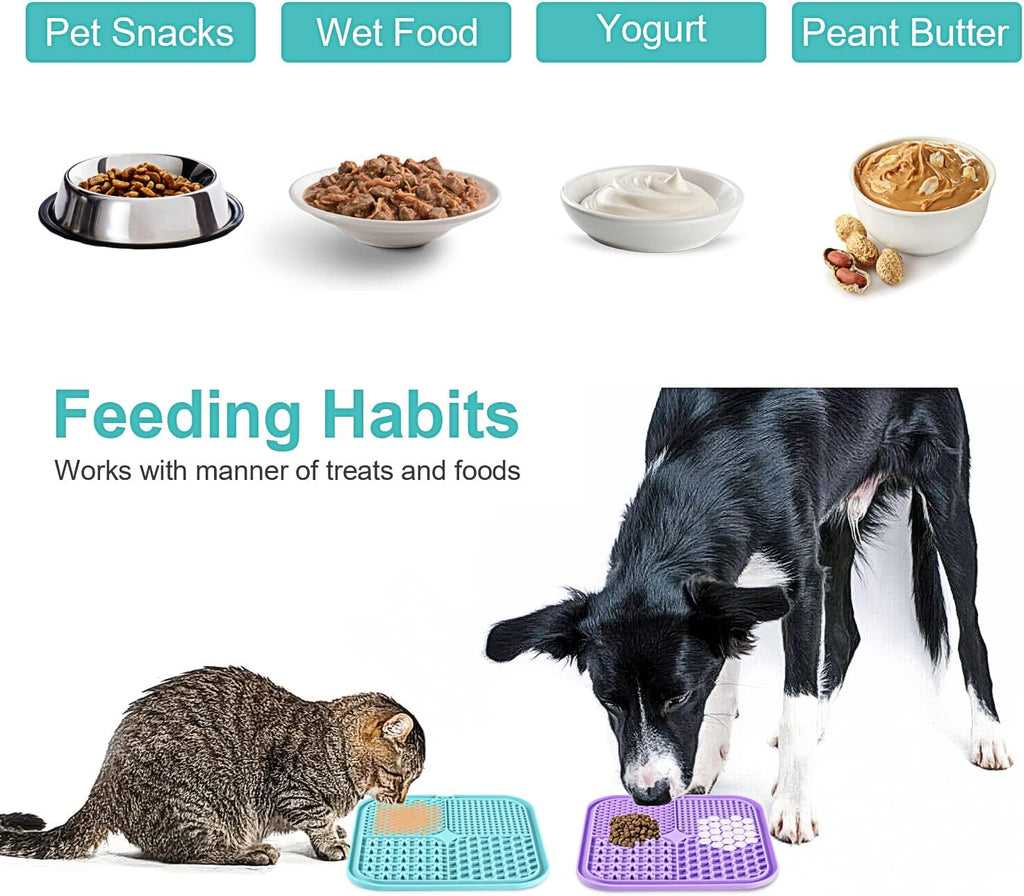 Silicone Pet Lick Mat for Dogs and Cats, Slow Feeding Treat Mat with Suction Cups