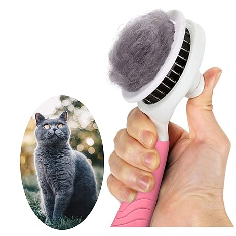 Self-Cleaning Pet Slicker Brush for Dogs and Cats, Grooming and Deshedding Tool
