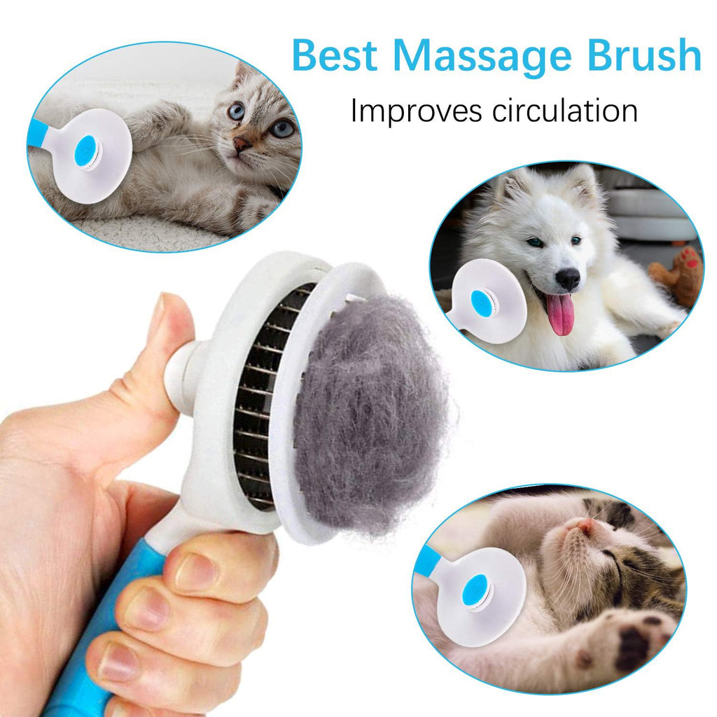 Self-Cleaning Pet Slicker Brush for Dogs and Cats, Grooming and Deshedding Tool