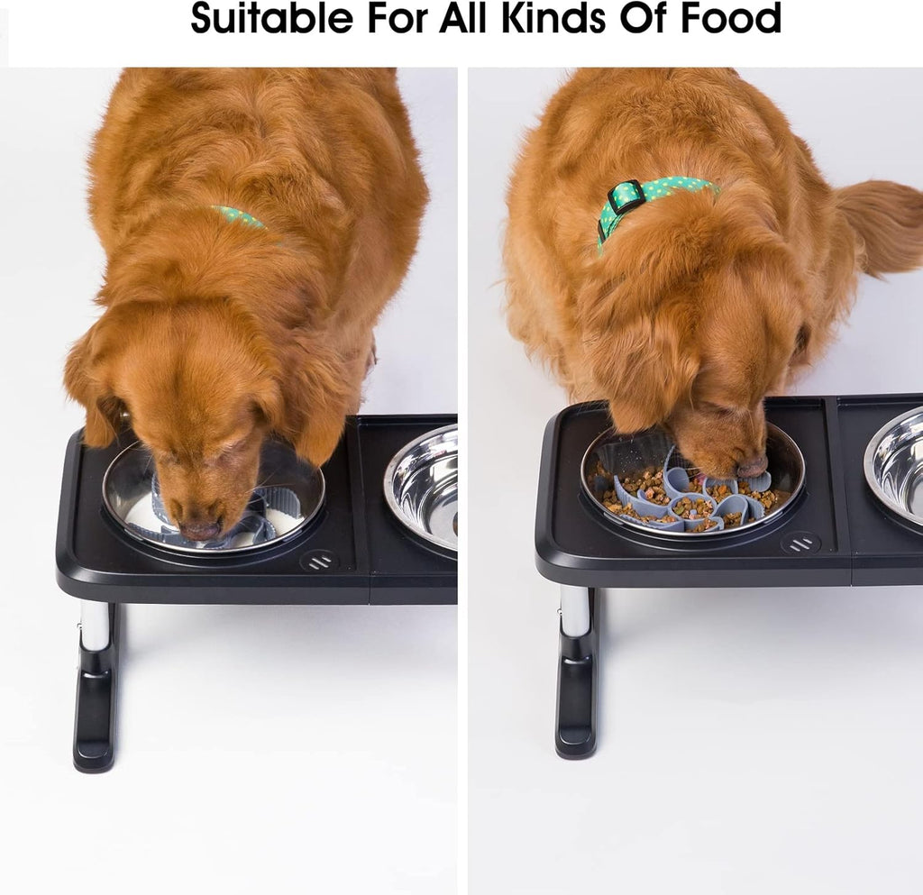 Silicone Slow Feeder Insert for Dog Bowls, Pet Food Puzzle Divider for Slower Eating