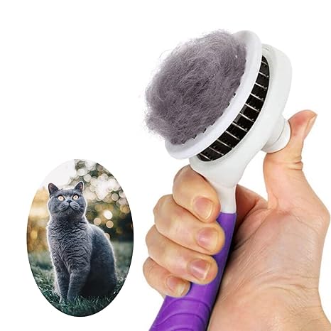Self-Cleaning Pet Slicker Brush for Dogs and Cats, Grooming and Deshedding Tool