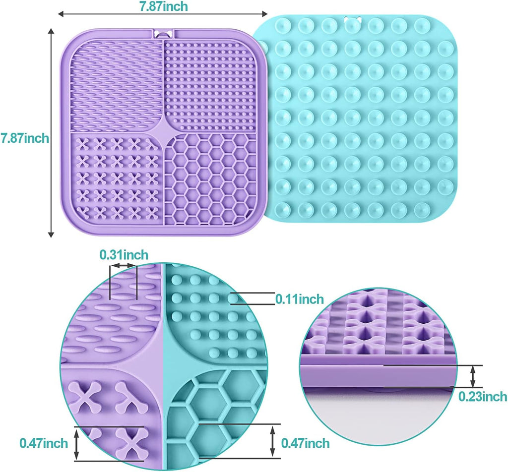 Silicone Pet Lick Mat for Dogs and Cats, Slow Feeding Treat Mat with Suction Cups