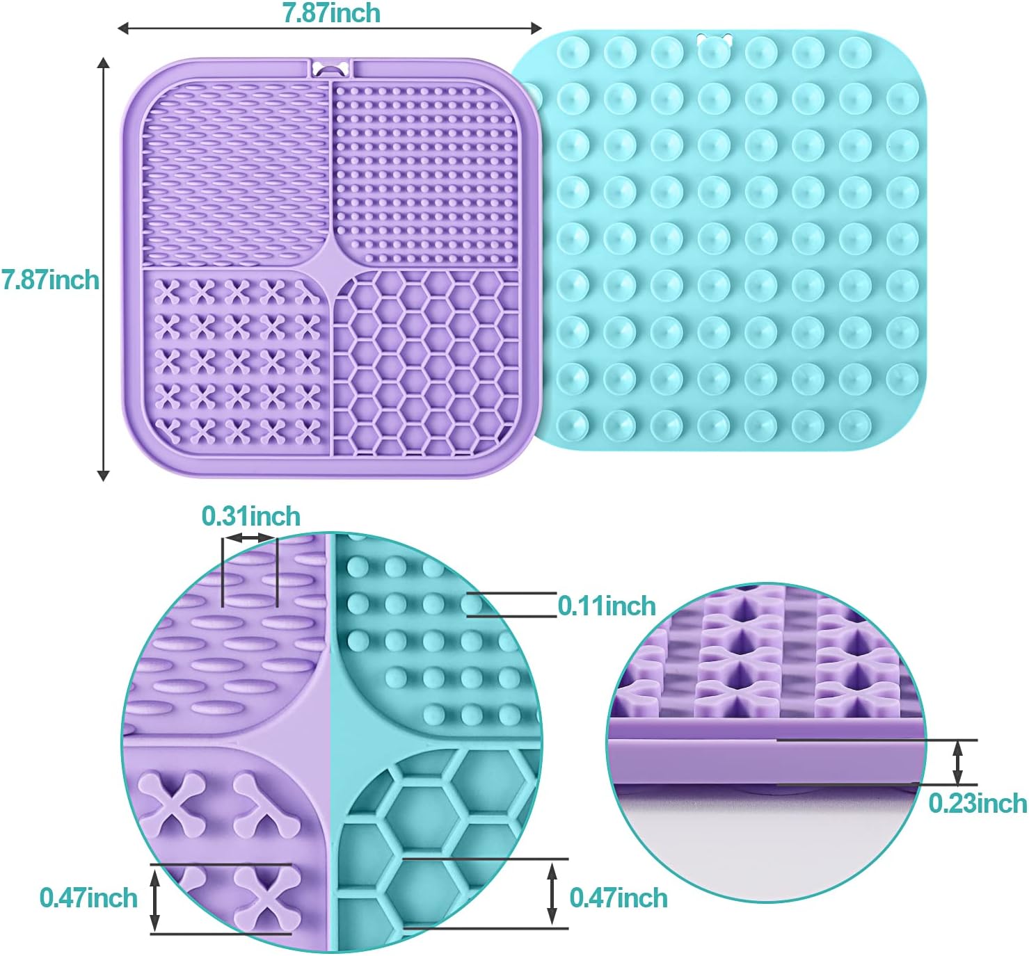 Silicone Pet Lick Mat for Dogs and Cats, Slow Feeding Treat Mat with Suction Cups