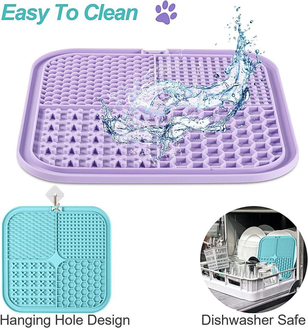 Silicone Pet Lick Mat for Dogs and Cats, Slow Feeding Treat Mat with Suction Cups